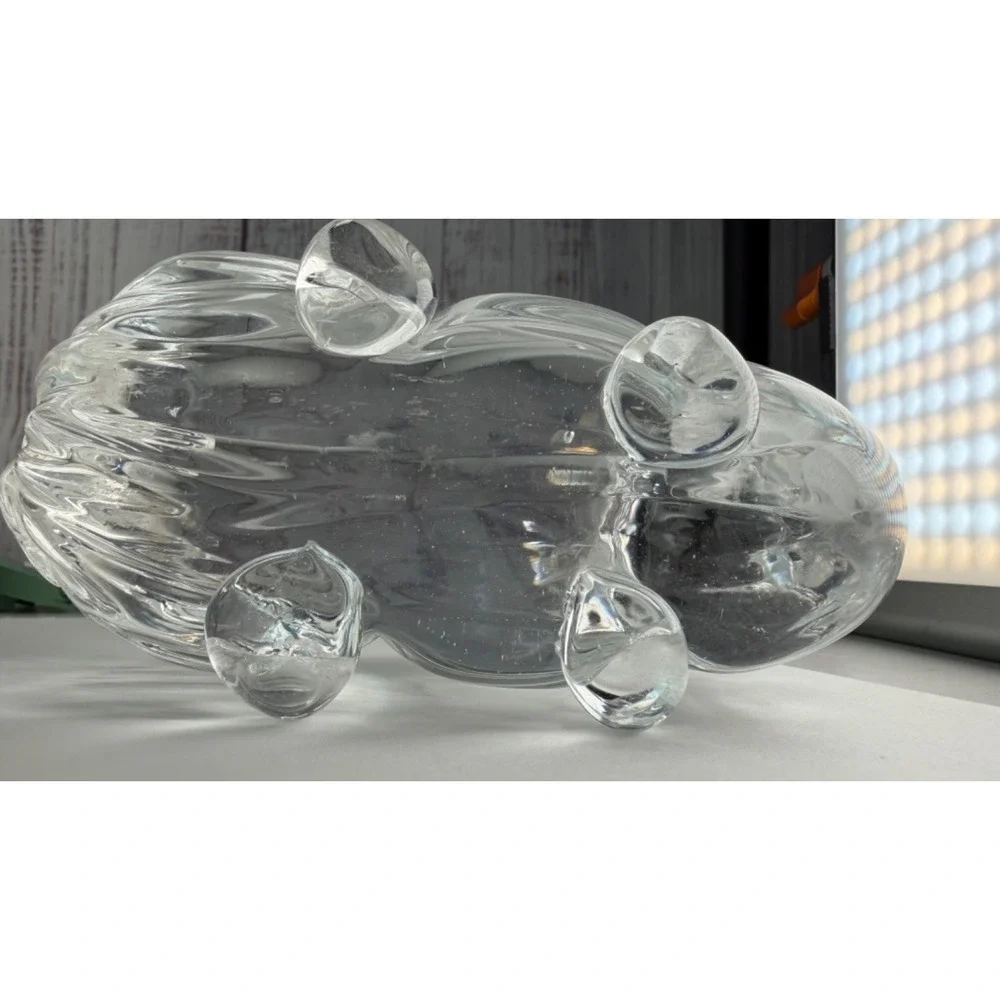 VTg Glass Crystal? Rabbit Bunny Figure Handmade Clear Glass Sitting Heavy Easter